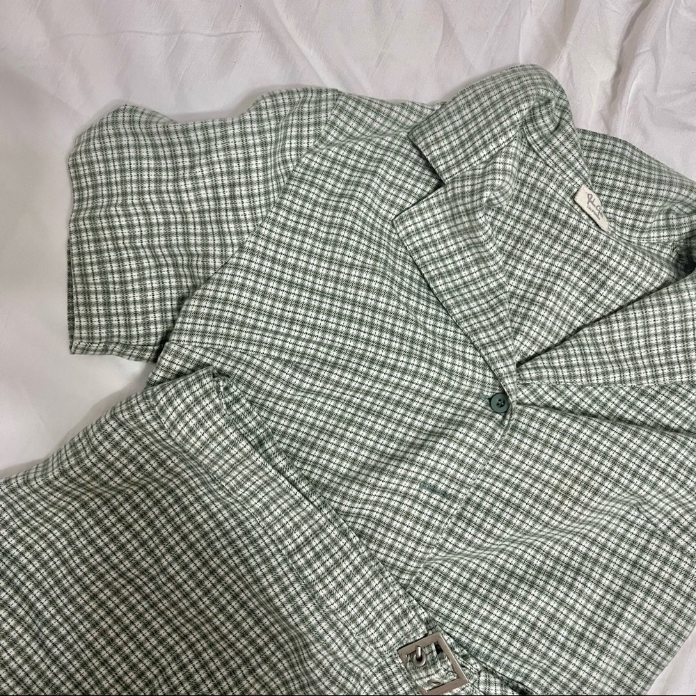 Green plaid set